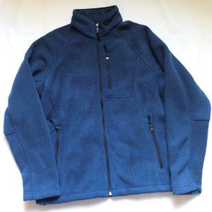 Jacket fleece mens new sizes S or M blue zipper pockets Athletech fleece lining